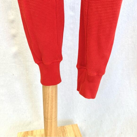 Everlane waffle knit henley onesie button up jumpsuit in currant size XXS - Picture 8 of 16